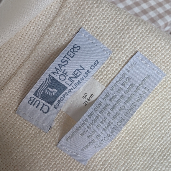 Restoration Hardware Belgian Linen Lined Curtain 84 - Picture 2 of 5